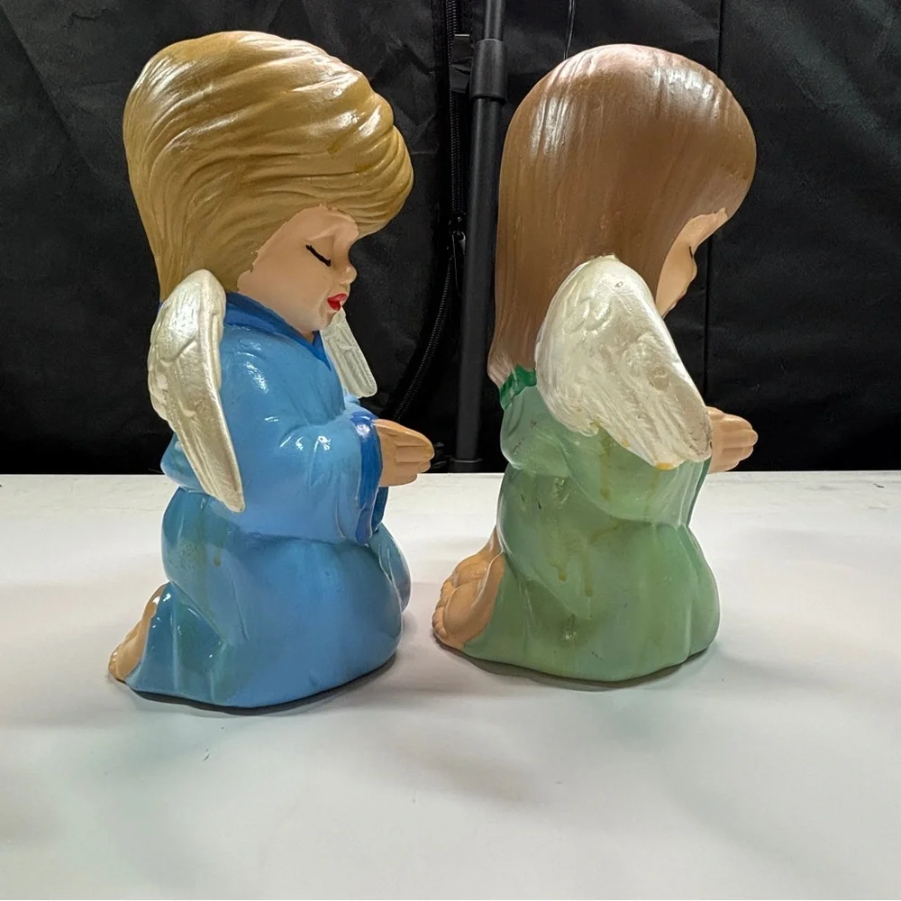 Vintage Scioto Ceramic Set Hand Painted Pastel Children Boy Girl Angels Baby 78